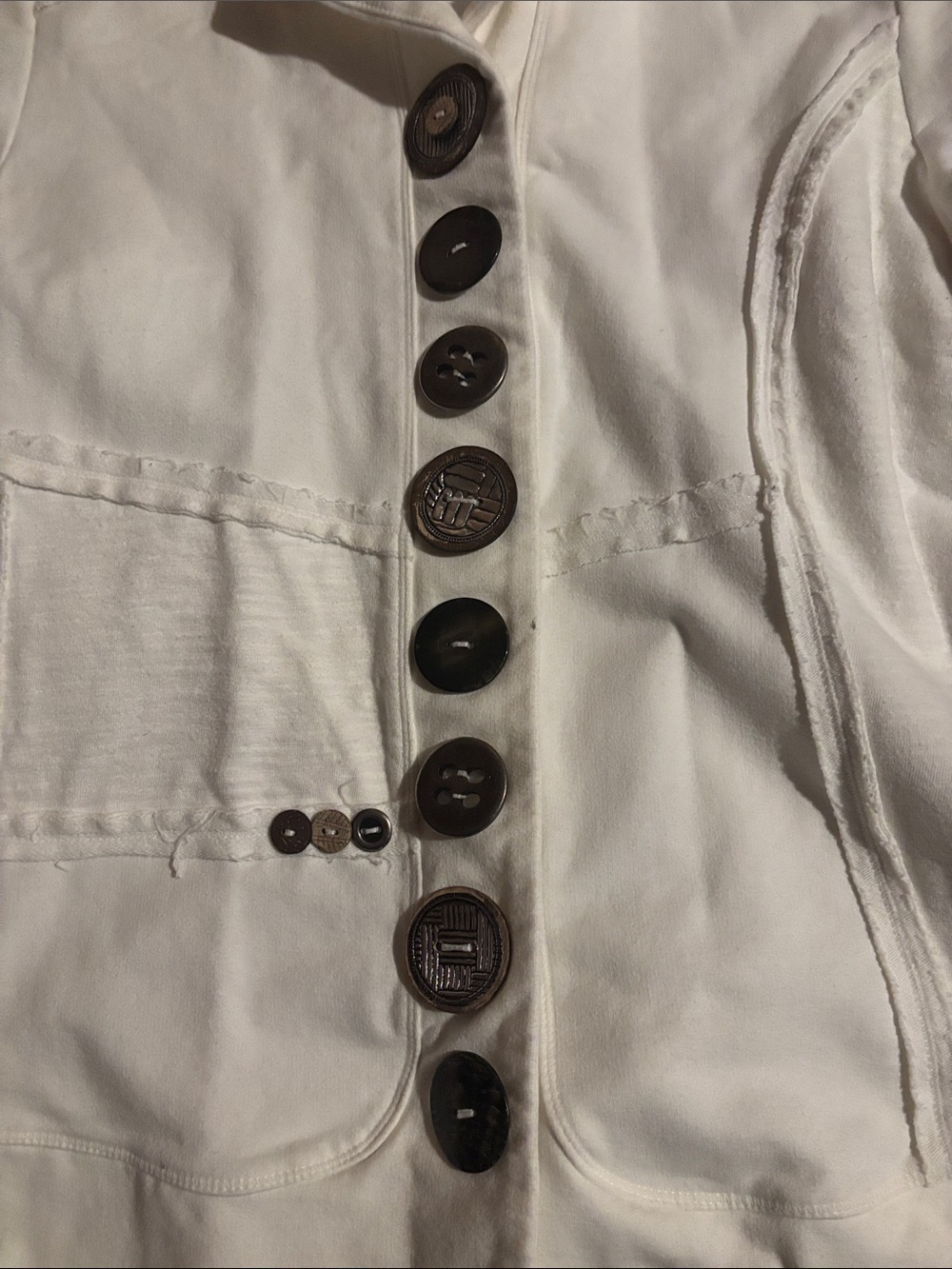 neon buddha Cream Button-Front Women's Blazer - Picture 2 of 4